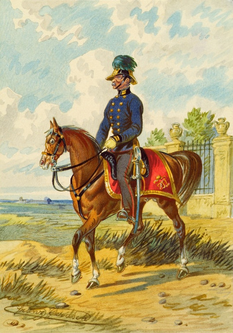 Digital Print - Soldat zu Pferd by Franz Gerasch