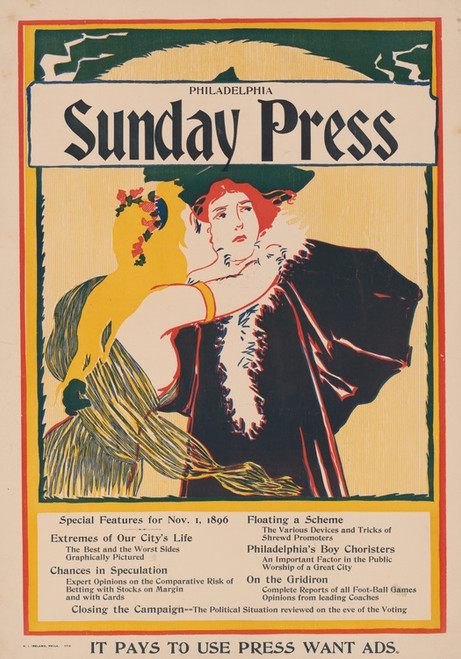Digital Print - Sunday Press. Special features for Nov. 1, 1896 by John Sloan