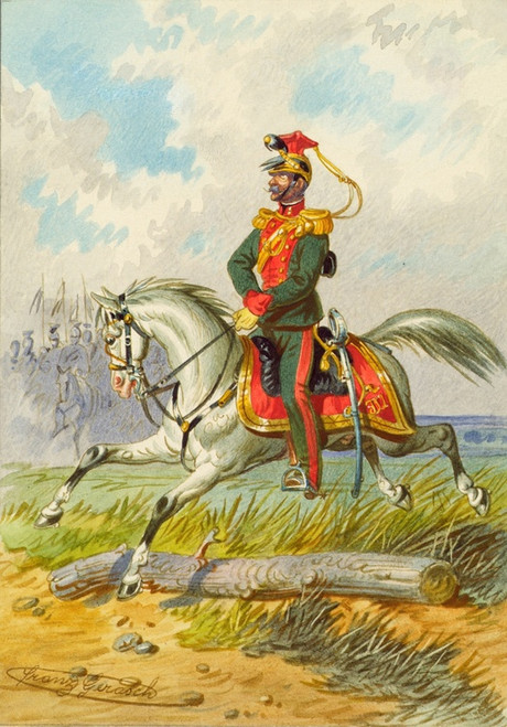 Digital Print - Soldat zu Pferd 5 by Franz Gerasch