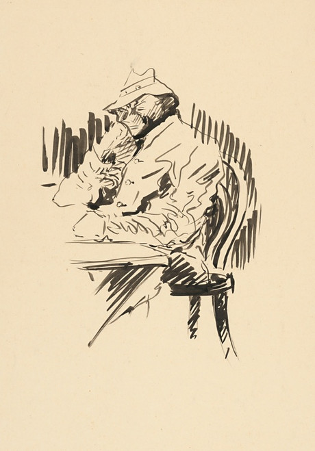 Digital Print - At the table (Study) by Arnold Peter Weisz-Kubnan