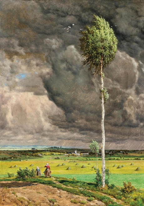 Digital Print - Homecoming from the field before the storm by Adolf Zdrazila