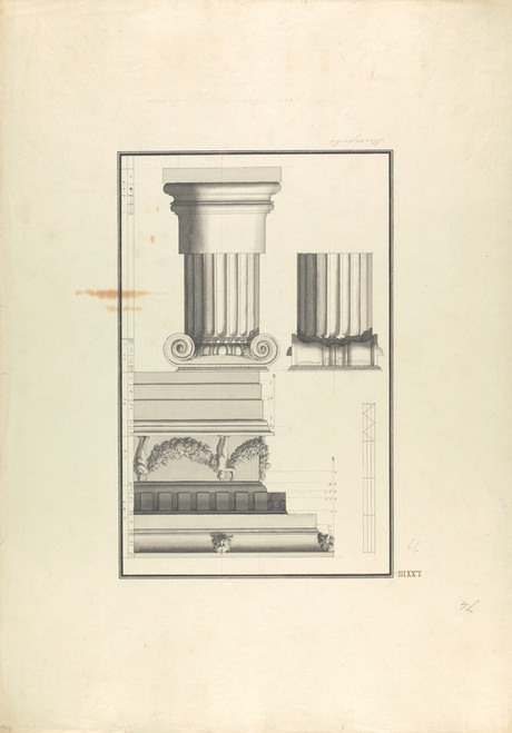 Digital Print - Details of an Ionic Capital, Column, and Frieze from Hierapolis (now Pamukkale) by Giovanni Battista Borra