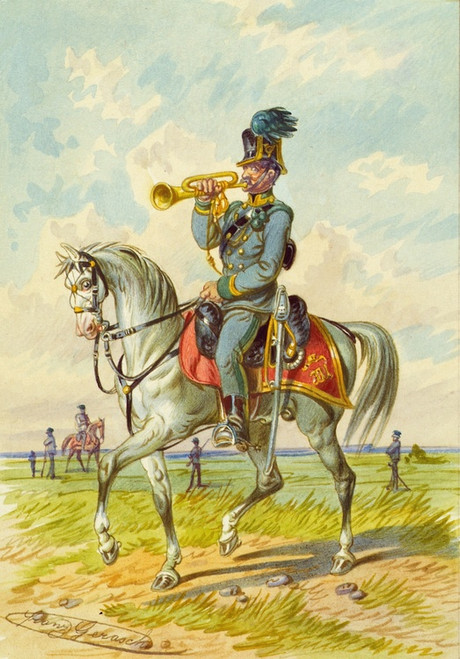 Digital Print - Soldat zu Pferd 4 by Franz Gerasch