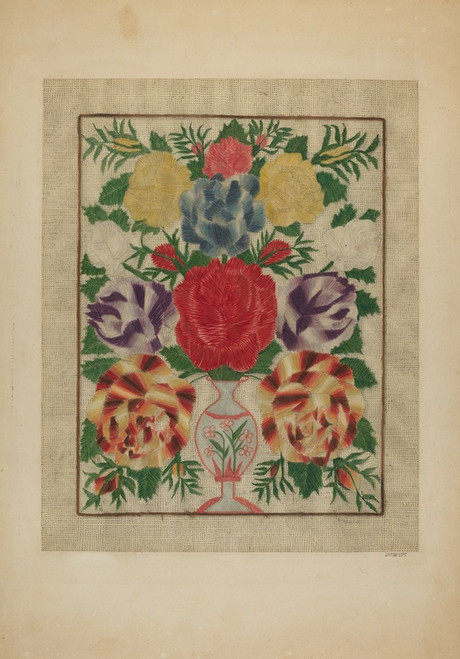 Digital Print - Crewel Embroidery by John Wilkes