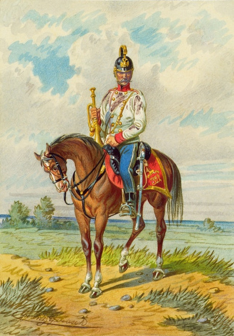 Digital Print - Soldat zu Pferd 7 by Franz Gerasch