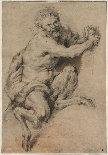 Digital Print - A Faun Grasping a Bunch of Grapes by Peter Paul Rubens