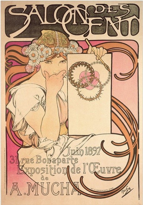 Digital Print - Salon des Cents exhibition by Alphonse Mucha