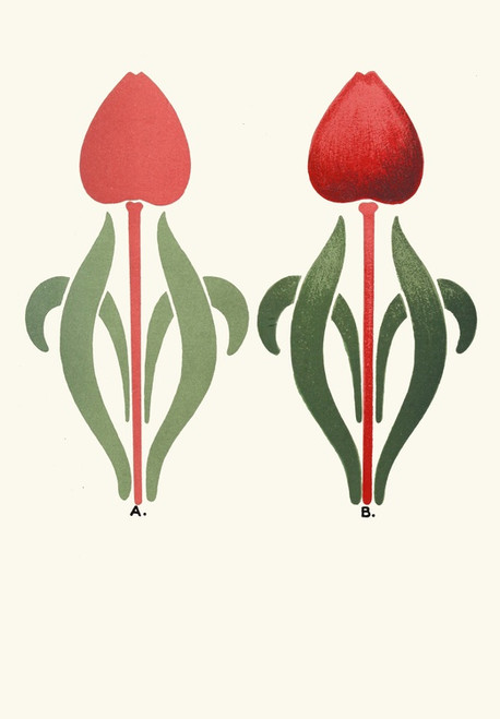Digital Print - Flat and Uniform Application of Colours at A, and Gradated Effect of the same Colours,used with a Full Brush at B by James Ward