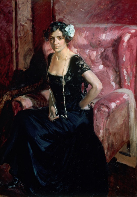 Digital Print - Clotilde in evening dress by Joaqun Sorolla