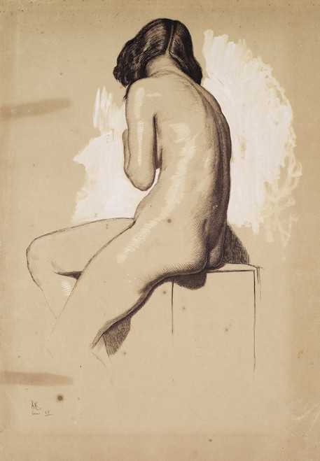 Digital Print - Female Nude - Study from behind by William Holman Hunt