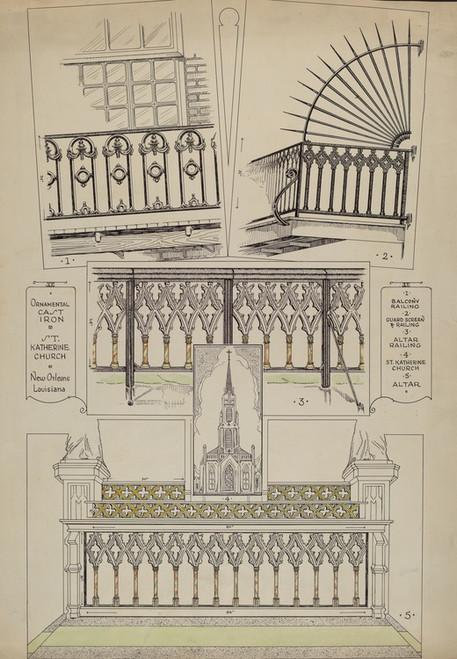 Digital Print - Cast Iron Balcony Rail by Thomas Byrne