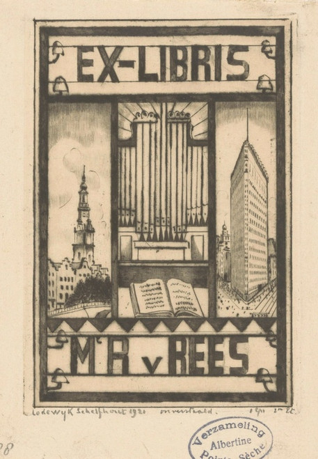 Digital Print - Ex libris van M.A. van Rees by Lodewijk Schelfhout