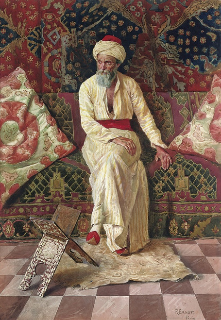 Digital Print - A pensive elder by Rudolf Ernst