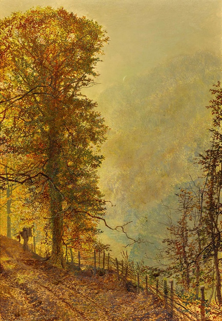 Digital Print - A Rabbit Hunter On A Riverside Road by John Atkinson Grimshaw Digital Print - A Rabbit Hunter On A Riverside Road by John Atkinson Grimshaw