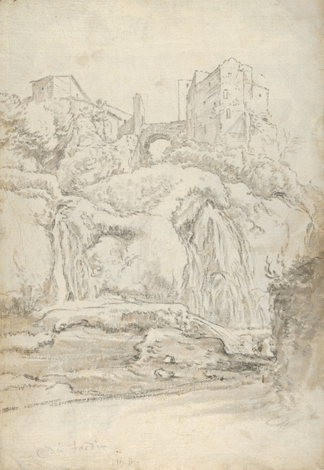 Digital Print - View of a Bridge and Waterfalls in Tivoli by Guilliam du Gardijn