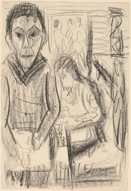 Digital Print - Self-Portrait in the Studio by Ernst Ludwig Kirchner