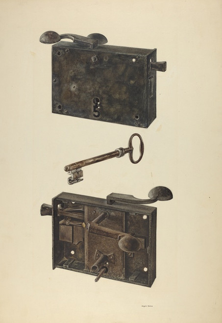 Digital Print - Zoar Lock w- Key by Angelo Bulone Digital Print - Zoar Lock w- Key by Angelo Bulone