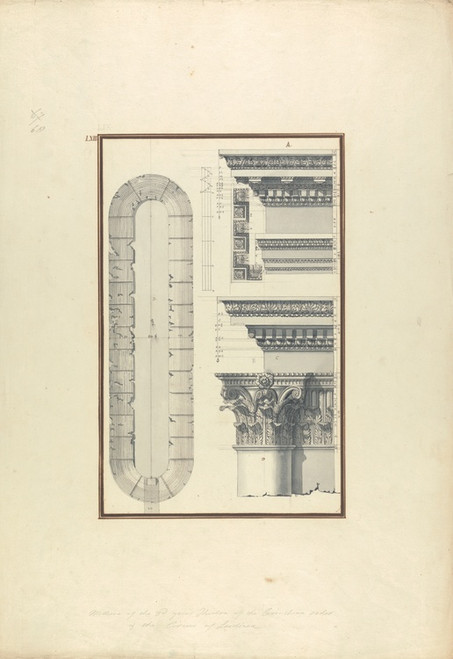Digital Print - Plan of the Circus and Details of Capitals and Other Ornaments from Laodicea by Giovanni Battista Borra