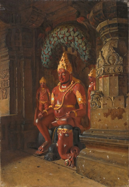 Digital Print - Statue of Vishnu at the Temple of Indra at Ellora by Vasily Vereshchagin