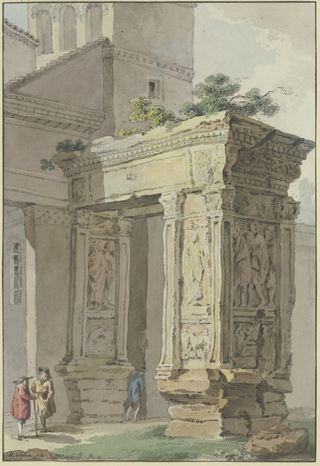 Digital Print - Der Arco degli Argentarii bei San Giorgio in Velabro in Rom by Marquard Wocher