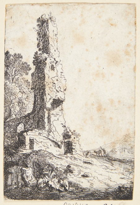 Digital Print - Et stykke af den romersk bymur i ruiner by Bartholomeus Breenbergh
