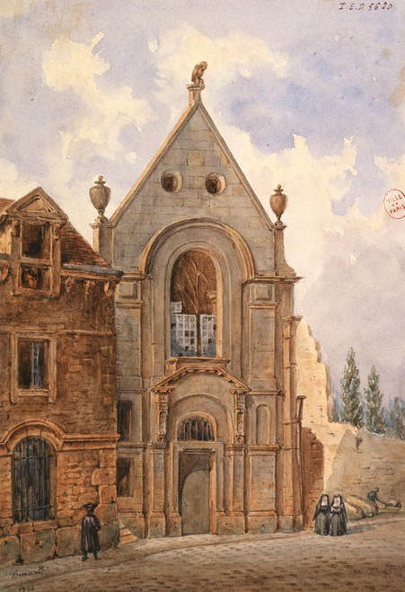 Digital Print - Vue de l'extrieur d'une chapelle. by Auguste-Sbastien Bnard