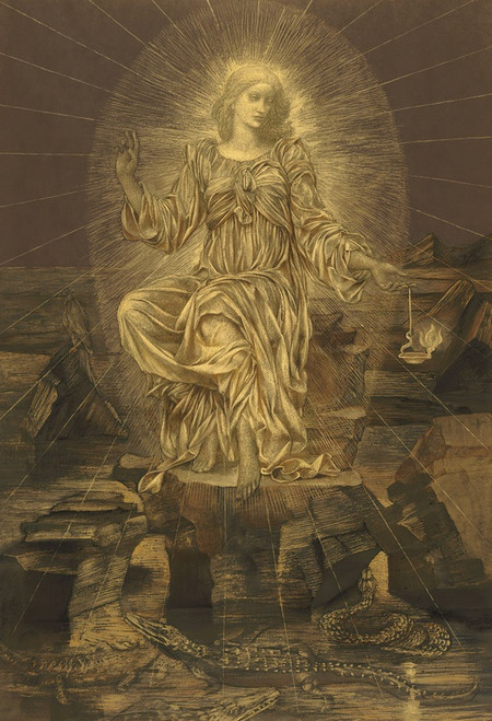 Digital Print - The light shineth in the darkness and the darkness comprehended it not by Evelyn De Morgan