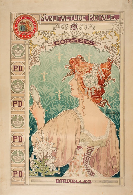 Digital Print - Manufacture Royale De Corsets by Alphonse Mucha