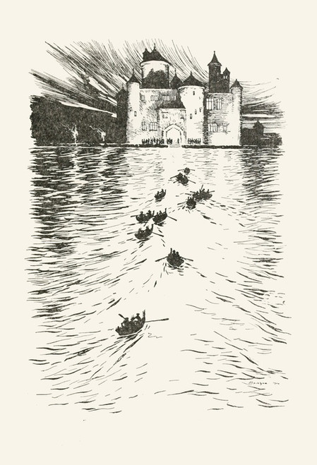 Digital Print - On the opposite side of the lake stood a splendid brightly-lighted Castle by Arthur Rackham