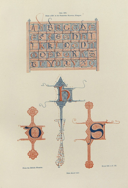 Digital Print - Alphabets: numerals, and devices of the middle ages Pl.08 by Henry Shaw