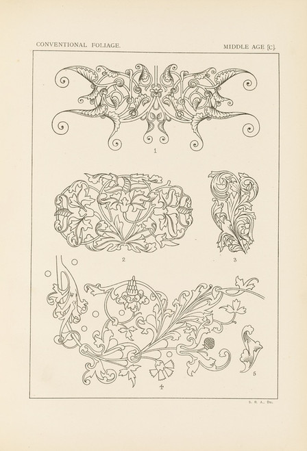 Digital Print - Outlines of ornament in the leading styles Pl.55 by George Ashdown Audsley