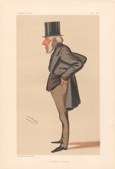 Digital Print - Bankers and Financiers. 'Old Mother Hubbard'. The Rt. Hon. John Jellibrand Hubbard. 4 October 1884 by Leslie Matthew Ward