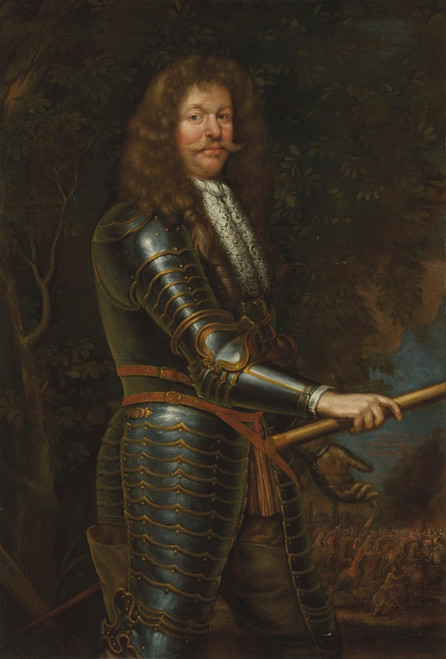 Digital Print - Portrait of a man in armour by Circle of John Michael Wright