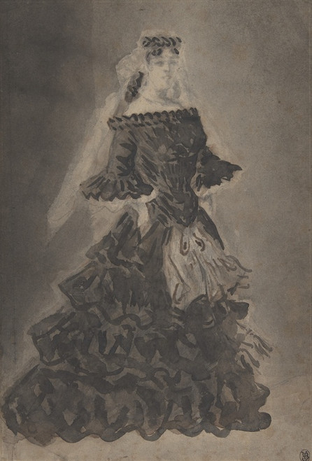 Digital Print - A Lady with a Veil by Constantin Guys
