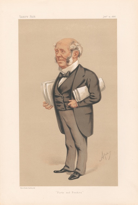 Digital Print - Bankers and Financiers. 'Piety and Banking'. The Hon. Arthur Fitzgerald Kinnaird. 15 January 1876 by Carlo Pellegrini