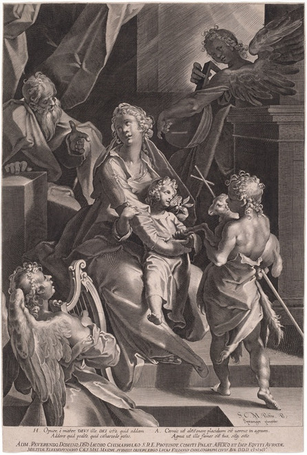 Digital Print - The Holy Family and Two Angels by Lucas Kilian
