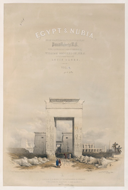 Digital Print - Great gateway leading to the Temple of Karnac [Karnak], Thebes. [Title vignette, vol. 2] by David Roberts