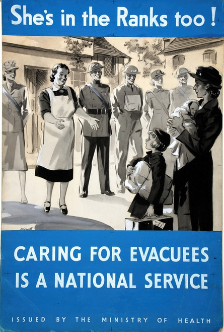 Digital Print - She's in the Ranks too! Caring for evacuees is a national service by Showell