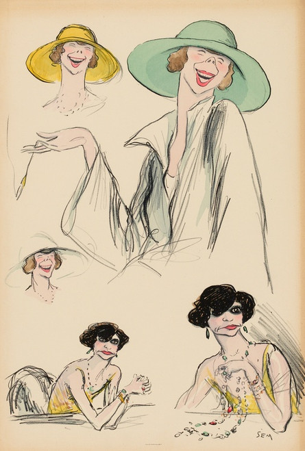 Digital Print - croquis de deux femmes by Georges Goursat (Sem)