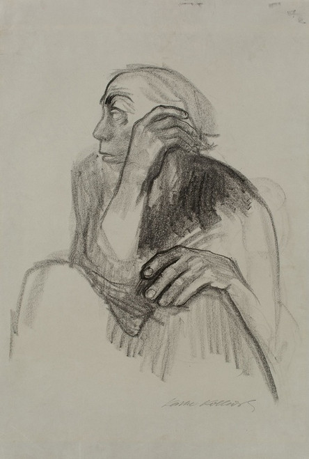 Digital Print - Selbstportrt nach links by Kthe Kollwitz