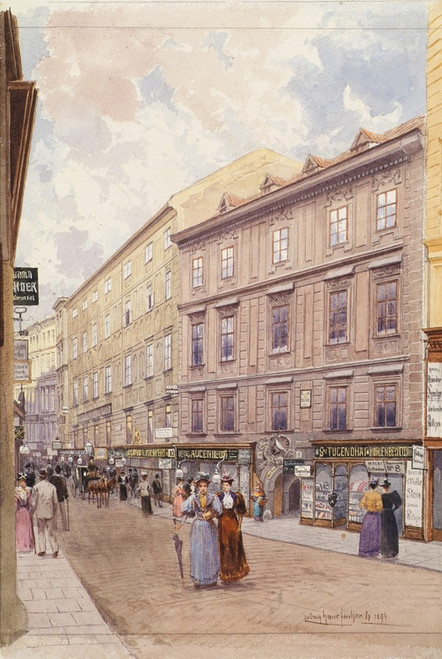 Digital Print - Der Bauernmarkt in Wien by Ludwig Hans Fischer