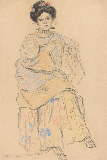 Digital Print - Zittende vrouw  la Japonaise by Leo Gestel