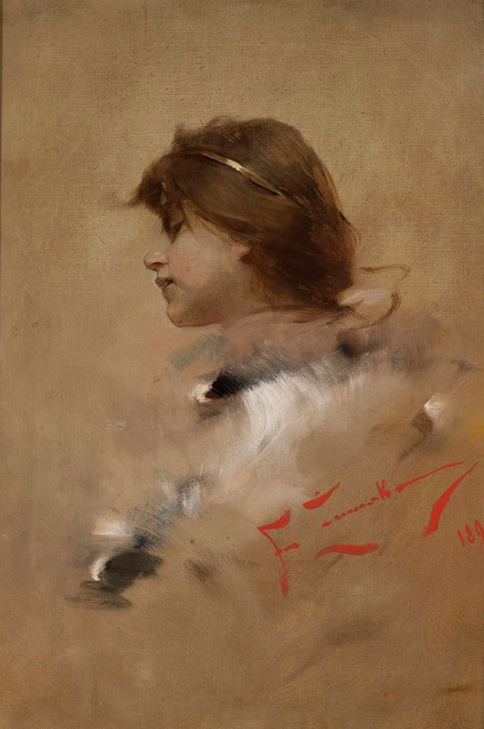 Digital Print - Head of a woman in profile by Franciszek murko
