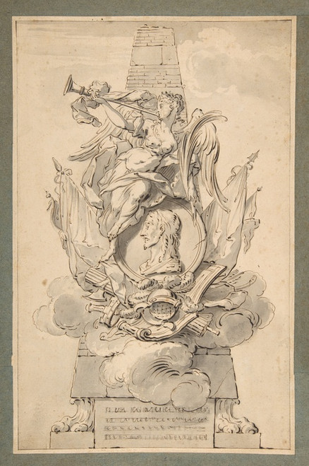 Digital Print - Design for a Monument to a Military Leader by Gilles-Marie Oppenord