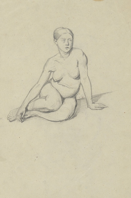 Digital Print - Sketch of a nude female by Jzef Simmler