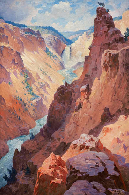 Digital Print - View of the Grand Canyon of the Yellowstone by William Robinson Leigh