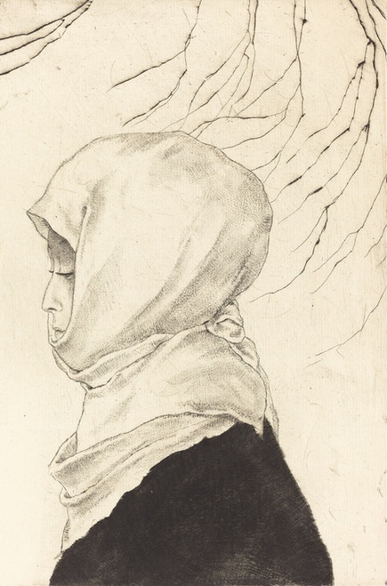 Digital Print - Japanerin im Winterkleid (Japanese Woman in Winter Dress) by Emil Orlik