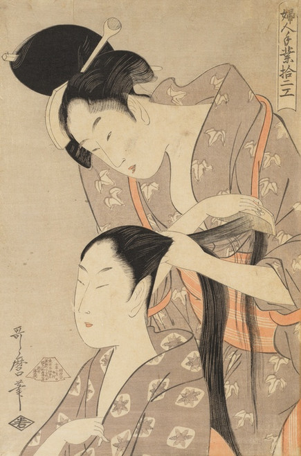 Digital Print - The Hairdresser by Kitagawa Utamaro