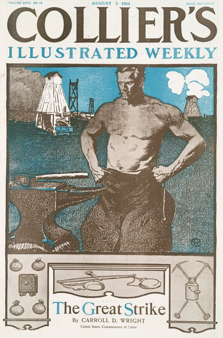 Digital Print - Collier's Illustrated Weekly, The Great Strike By Carrol D. Wright by Edward Penfield