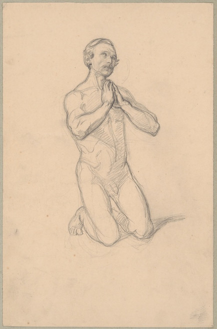 Digital Print - Nude sketch to the figure of St. Matthias to the painting 'Martyrdom of St. Matthias' by Jzef Simmler
